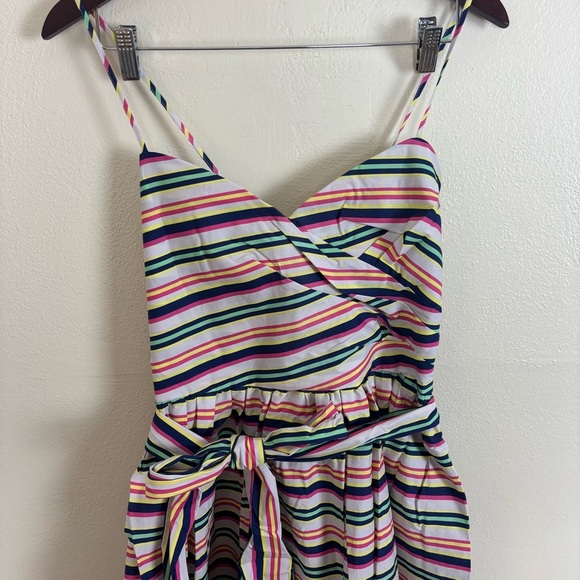 NWT 1901 Nordstrom Multi Striped Strappy A-Line Midi Dress Womens Size 14 Preppy - Picture 2 of 8